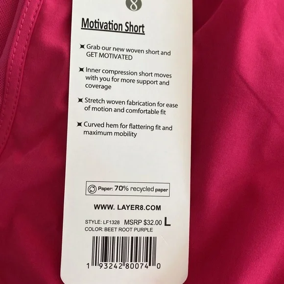 Layer 8 Motivation running shorts NWT - Picture 6 of 6